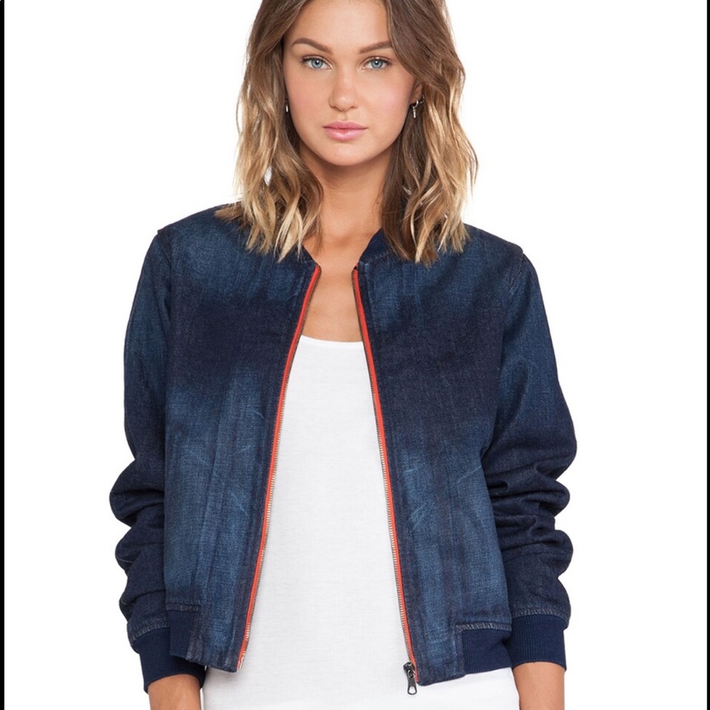 Rag and Bone denim bomber jacket